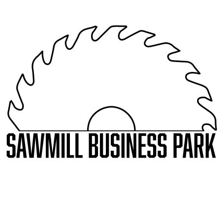 Sawmill Business Park Logo, Trees with the sawmill words on the top